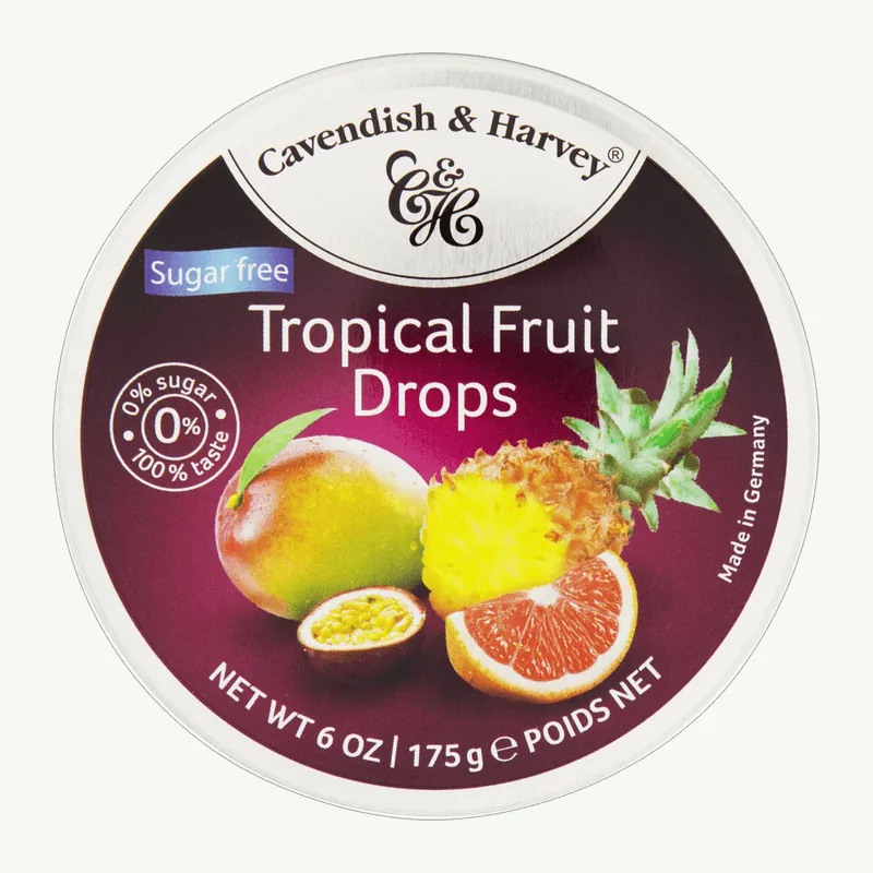 Cavendish & Harvey Sugar Free Tropical Fruit Drops 175g Bala Ale