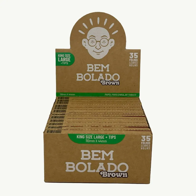 Seda Bem Bolado Brown King Size Large +tips - Caixa 24