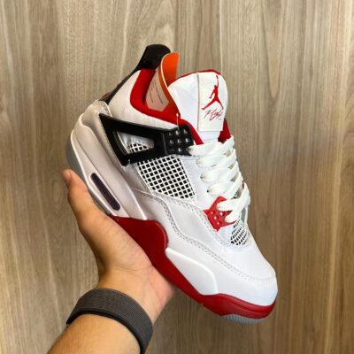 Jordan 4 Retro Branco/Vermelho